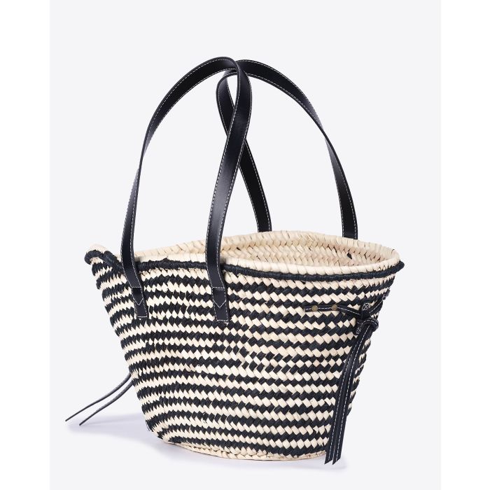 Isabel Marant Sac Cadix Médium Rayé Naturel Noir