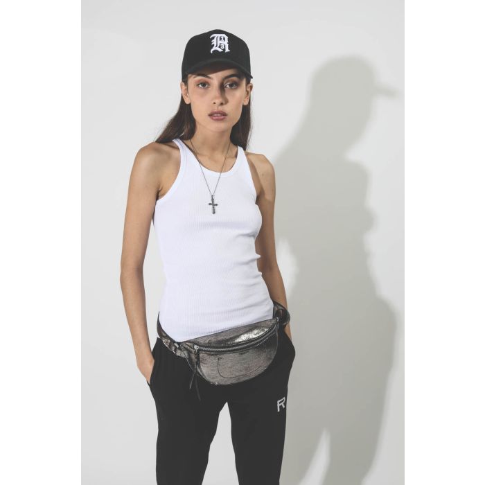 Casquette de baseball en toile noire brodé R13 devant r13