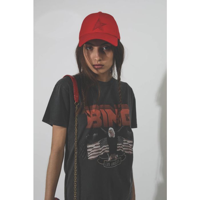 Casquette Baseball Golden Goose rouge. 