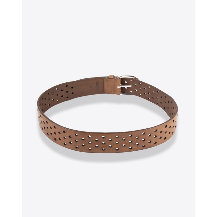 Ceinture en cuir perforé marron Klaudia Isabel Marant. Dos.