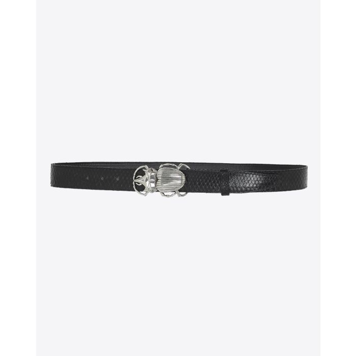 Ceinture Beetle Claris Virot en python noire.
