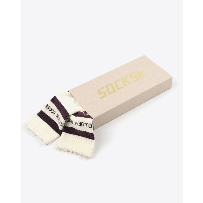 Chaussettes Logo Golden Goose blanches 