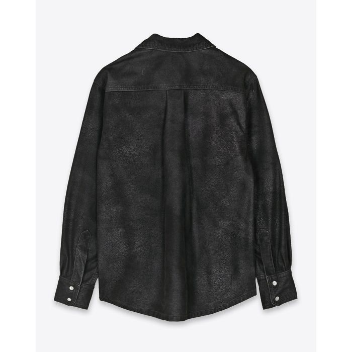 Chemise Karima Isabel Marant Etoile en faux cuir noir. Vue de dos.