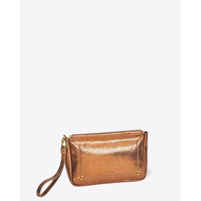 Jérôme Dreyfuss Accessoires Clap L – Goatskin Lamé Bronze