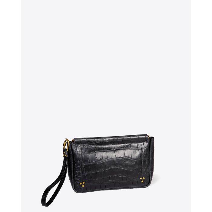 Jérôme Dreyfuss Accessoires Clap L – Vachette Croco Noir