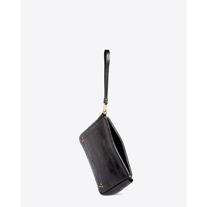 Jérôme Dreyfuss Accessoires Clap L – Vachette Croco Noir