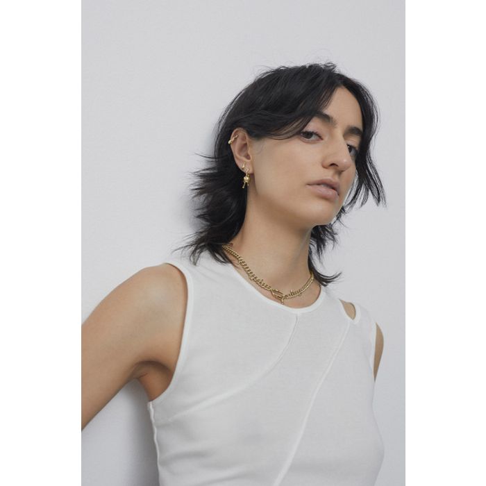 Collier chaine Berline Maria Black en argent plaqué or. 
