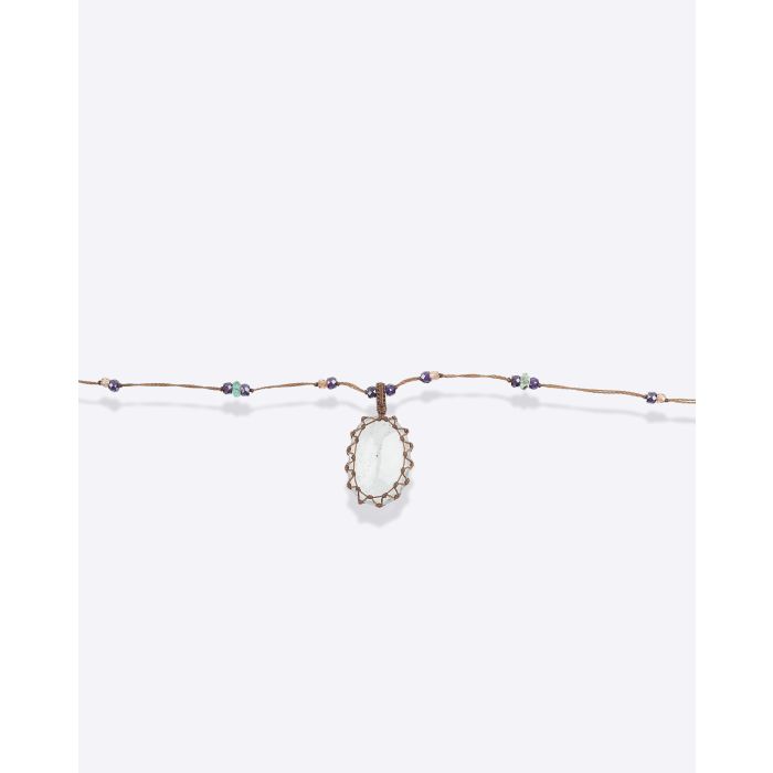 Sharing Collier Court Tibétain VVV Aquamarine 3
