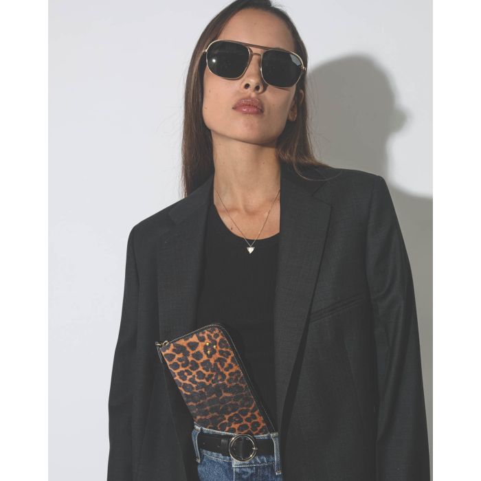 Feidt Collier Dent de Requin – Or jaune 9k et Saphirs Gris