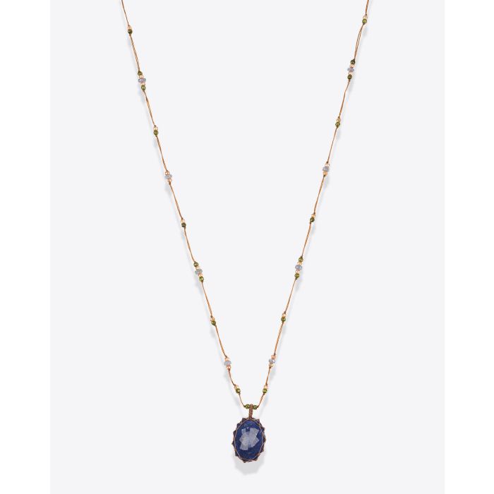 Collier Long Tibétain VV Sharing avec pierre Lapis