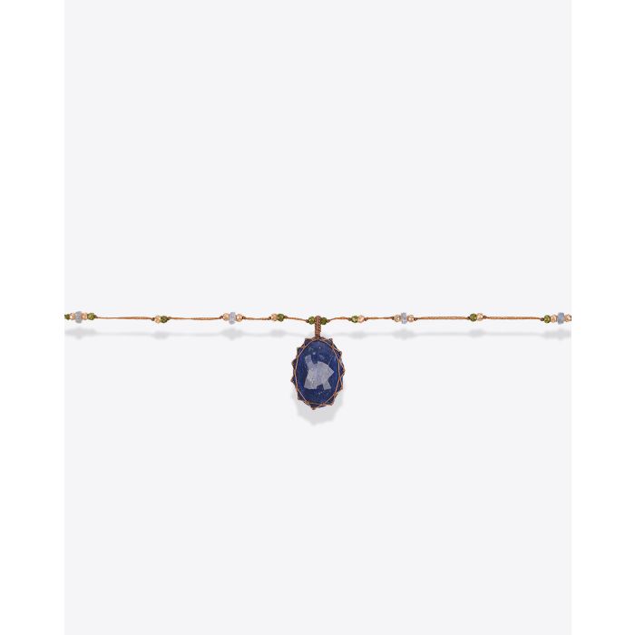Collier Long Tibétain VV Sharing avec pierre Lapis