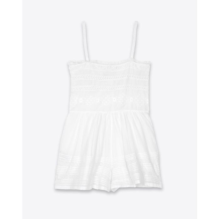 Combinaison short Isabel Marant Etoile en coton blanc. Vue dos. 