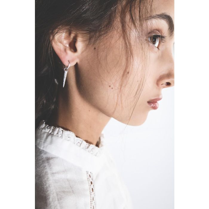 De Jaegher Boucle D'oreille Spicky Spirit Grand Modèle – Or Blanc Diamants