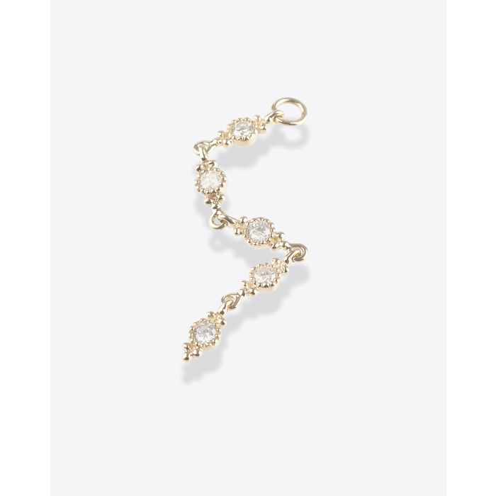 Pendentif d'oreille en or jaune et diamants à porter sur une créole charm Sunny Bubble De Jaegher.