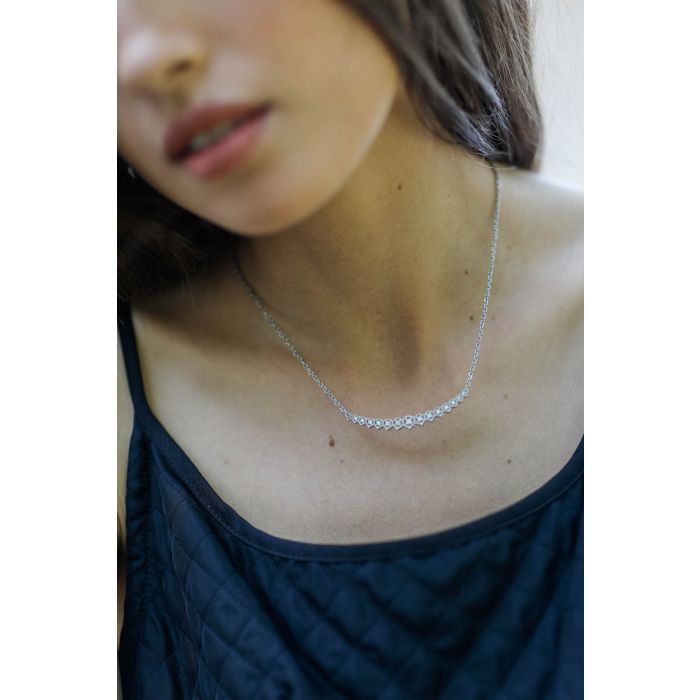 De Jaegher Collier "Light Fever" Argent & Diamants Blancs. Face. 