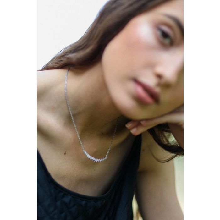 De Jaegher Collier "Light Fever" Argent & Diamants Blancs. Face. 