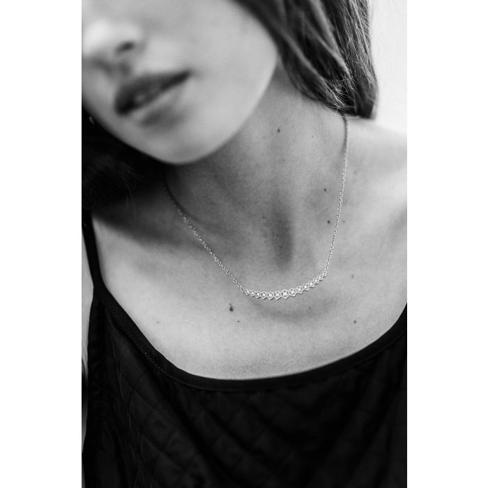 De Jaegher Collier "Light Fever" Argent & Diamants Blancs. Face. 
