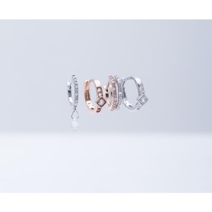 De Jaegher Mini créoles Lightly Or rose & Diamants - L' Unité 