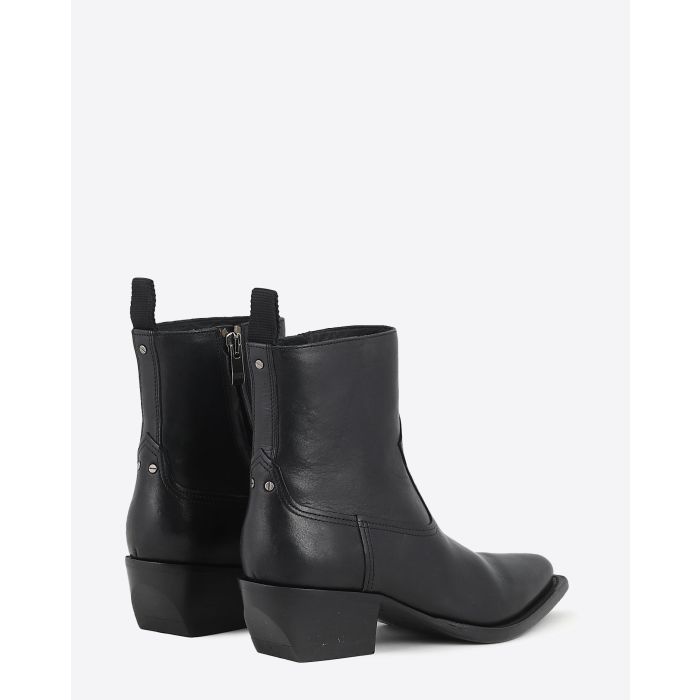 Boots santiags en cuir noir Golden Goose femme. Dos.