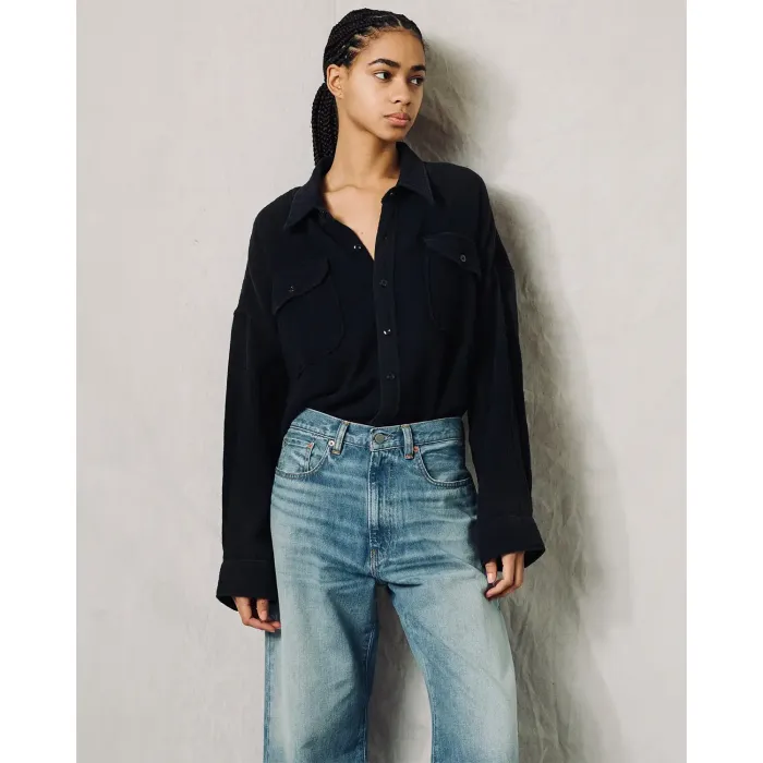 Jean Georgia Denimist en denim délavé. Vue face. 