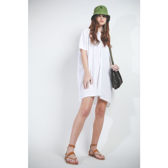 Denimist Pocket Tee Dress - White