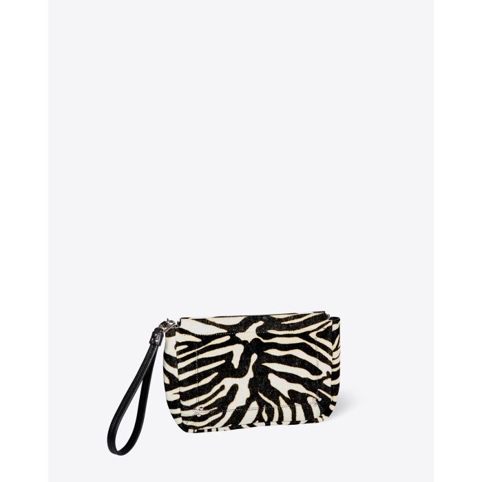 Pochette Clap L Velours Zèbre Jérôme Dreyfuss 