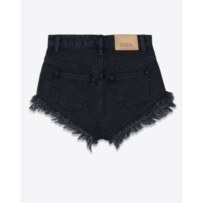 Isabel Marant Etoile Short Eineido Noir Délavé
