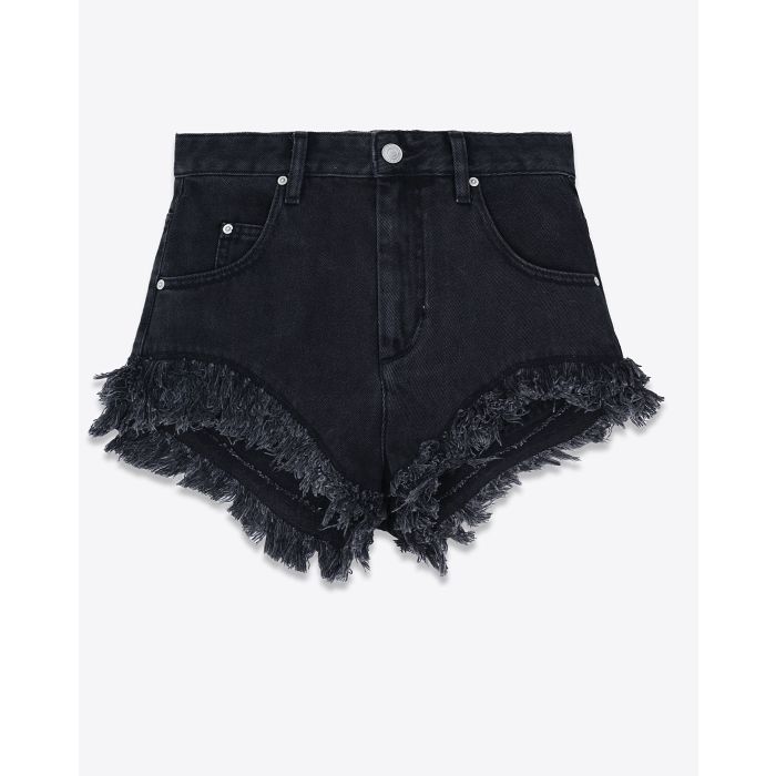 Isabel Marant Etoile Short Eineido Noir Délavé