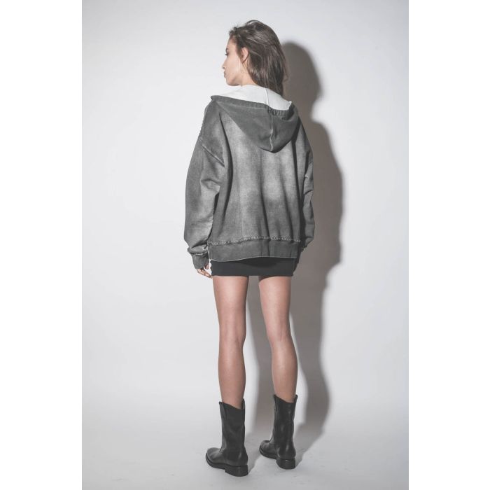 Bottes de motard en cuir lisse noir Biker Golden Goose. Porté de dos.