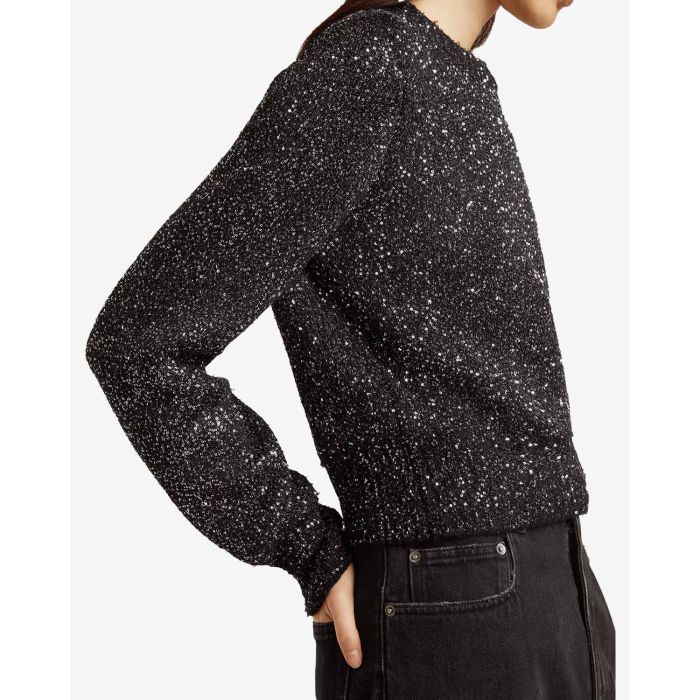 Pull col rond à sequins Golden Goose. Porté de profil.