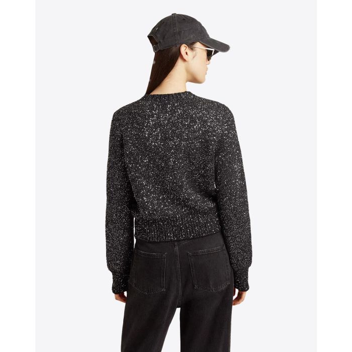 Pull col rond à sequins Golden Goose. Porté de dos.