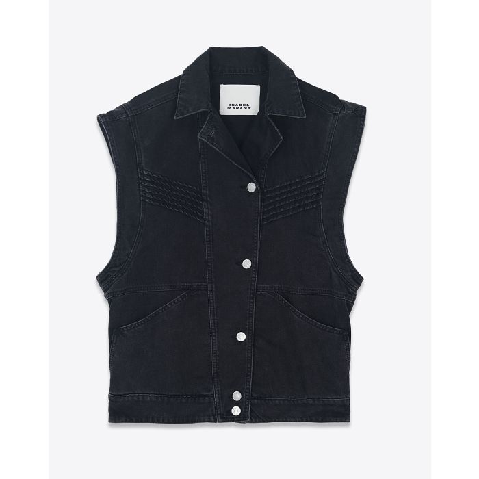 Isabel Marant Etoile Veste Harmon Noir Délavé