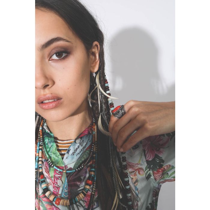 Harpo Bague Navajo Argent & Corail – BACH17 Taille 58  