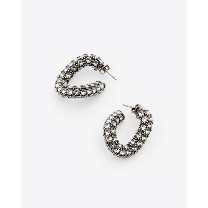 Boucles d'oreille Funky Ring Isabel Marant en métal argenté et strass. 
