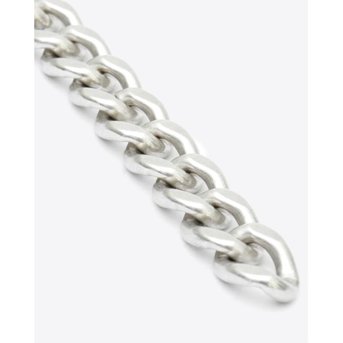 Bracelet chaine métal argenté Links Isabel Marant. Face. Détail des maillons de la chaine.