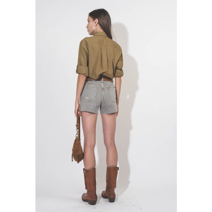 Ceinture en cuir marron perforé Klaudia Isabel Marant. Porté de dos.