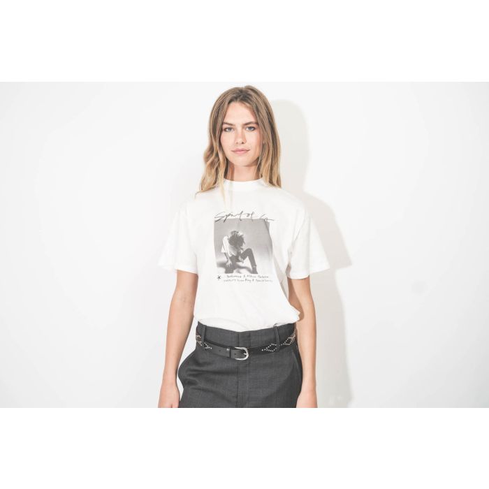 Ceinture Liliana Isabel Marant en cuir noir clouté métal argenté. 