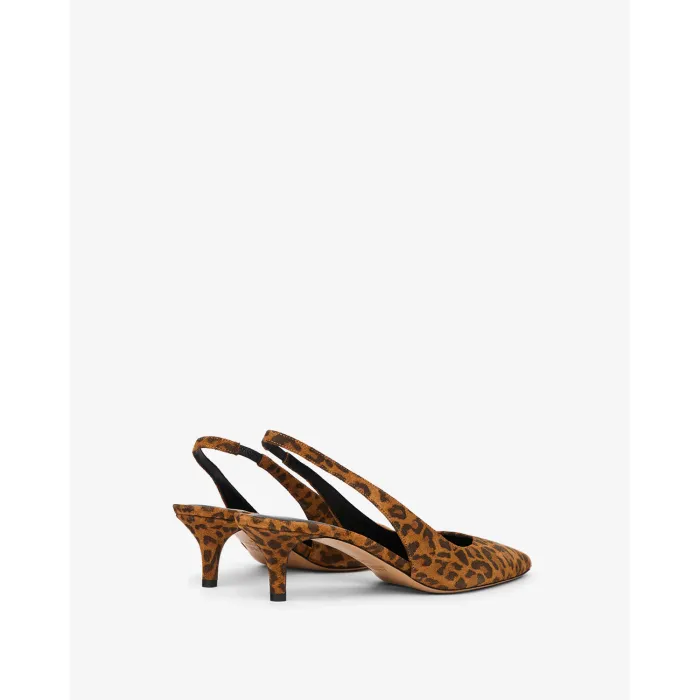 Escarpins Padim Isabel Marant en cuir suédé imprimé léopard. Arrière. 