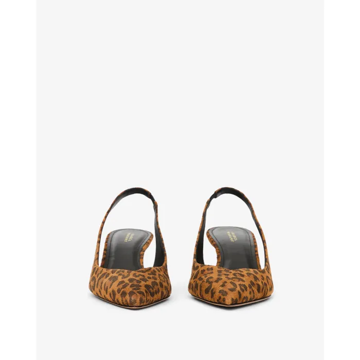Escarpins Padim Isabel Marant en cuir suédé imprimé léopard. Face.