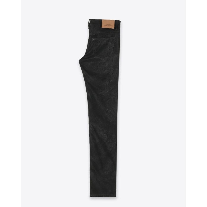 Pantalon Kelsie Isabel Marant Etoile en faux cuir noir. Vue de profil.