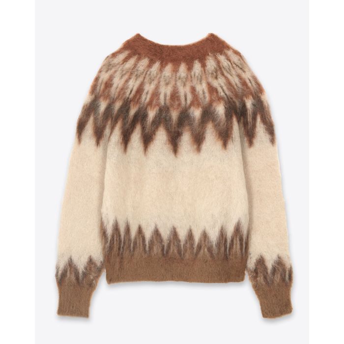 Pull Natania Isabel Marant Etoile en laine et mohair à motif placé. Vue de dos.