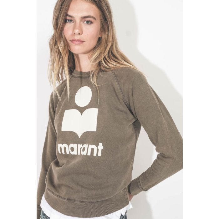 Sweatshirt Millyny Isabel Marant Etoile Dark bronze écru, porté de face.
