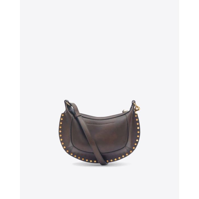 Sac Oskan Moon Isabel Marant en cuir lisse chocolat. Dos.