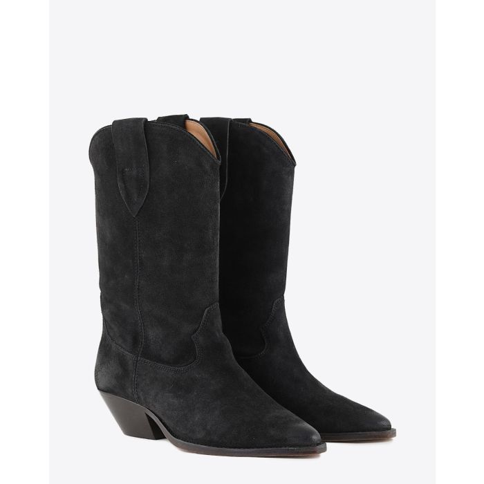Bottes Santiags Duerto en daim noir Isabel Marant. Face.
