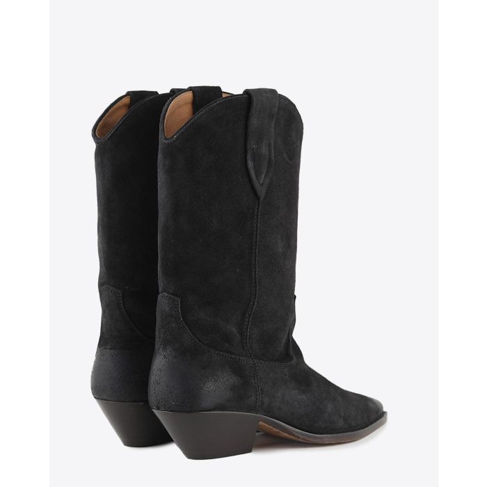 Bottes Santiags Duerto en daim noir Isabel Marant. Dos.