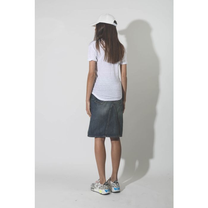 Tee-shirt en lin blanc logo argent et doré Koldi Isabel Marant Etoile. Dos.  