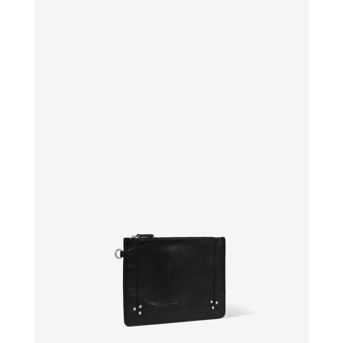 Jérôme Dreyfuss Accessoires Collection Popoche M Noir Silver Smooth Lambskin 