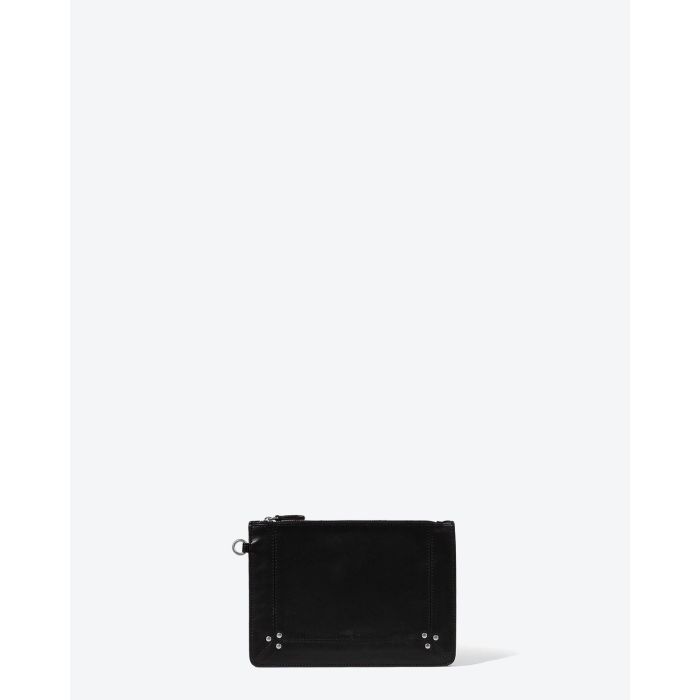 Jérôme Dreyfuss Accessoires Collection Popoche M Noir Silver Smooth Lambskin 