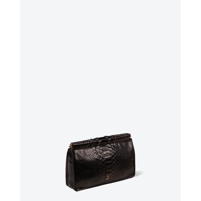 Jérôme Dreyfuss Accessoires Pré-Collection Clic Clac L - Python Noir  