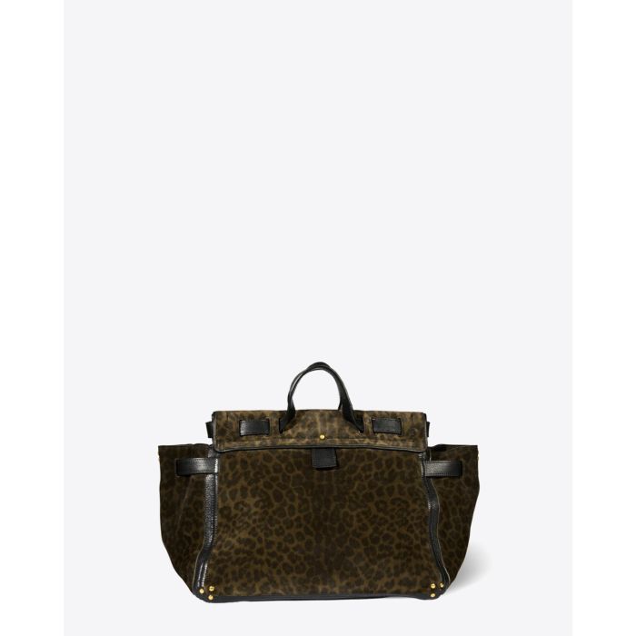 Jérôme Dreyfuss Collection Sac Carlo M Split Suede Leopard Kaki  